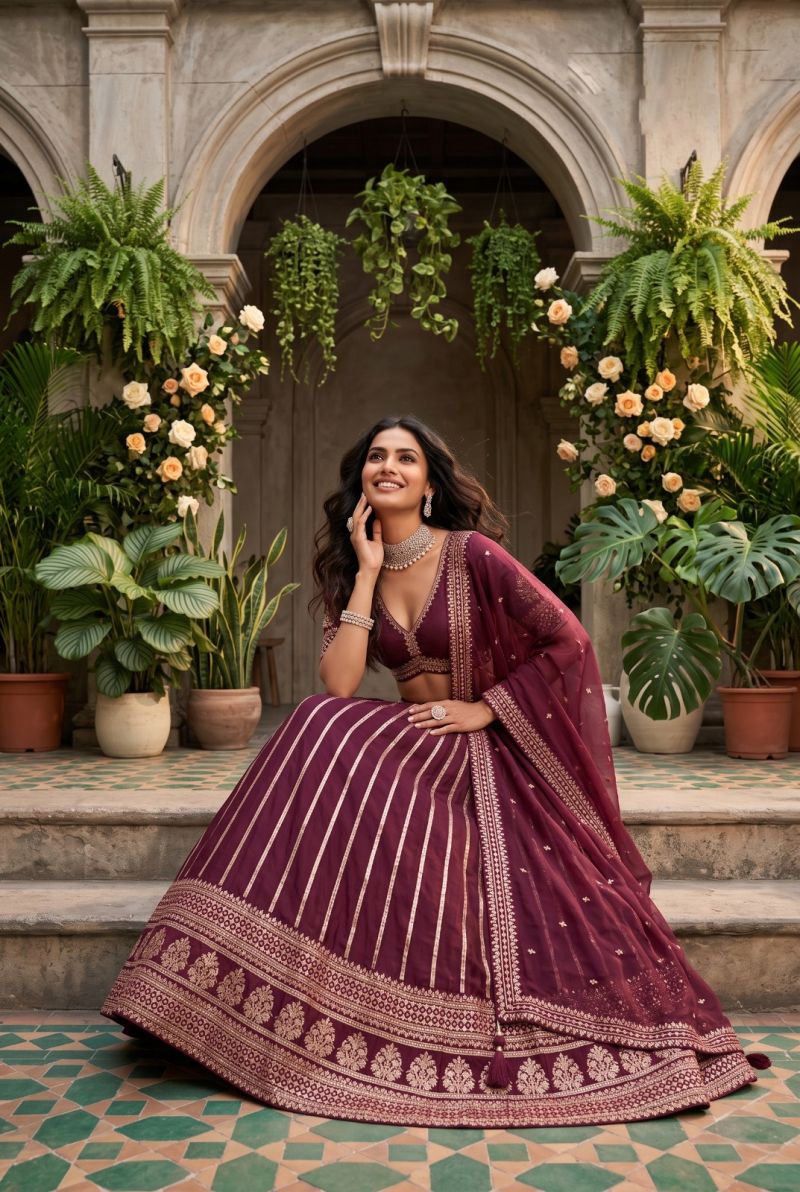 Aurraa Panghat Silk Embroidered Designer Fancy Lehenga Choli Set — Wholesale Lehenga, Vardan Ethnic wholesale from Surat — view 2