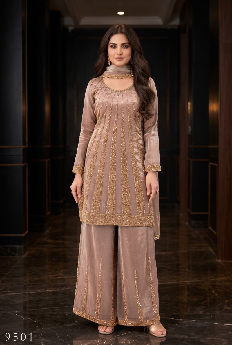 Aurraa Preeti Silk Beads Work Designer Salwar Kameez Catalog