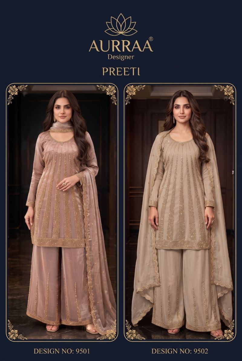 Aurraa Preeti Silk Beads Work Designer Salwar Kameez Catalog — Wholesale Designer Salwar Suits, Aurraa wholesale from Surat — Photo 5