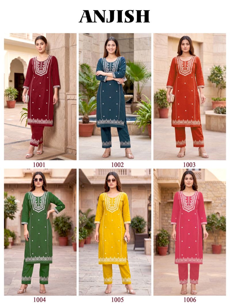 Banwery Anjish Cotton Thread Embroidered Kurti With Bottom Catalog — Wholesale Kurtis, Vardan Ethnic wholesale from Surat - Gallery Image 4