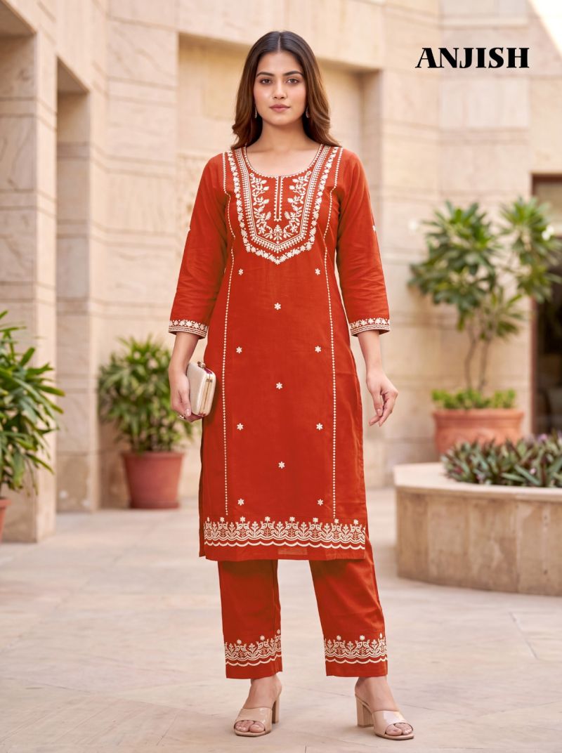 Banwery Anjish Cotton Thread Embroidered Kurti With Bottom Catalog — Wholesale Kurtis, Vardan Ethnic wholesale from Surat - Gallery Image 5