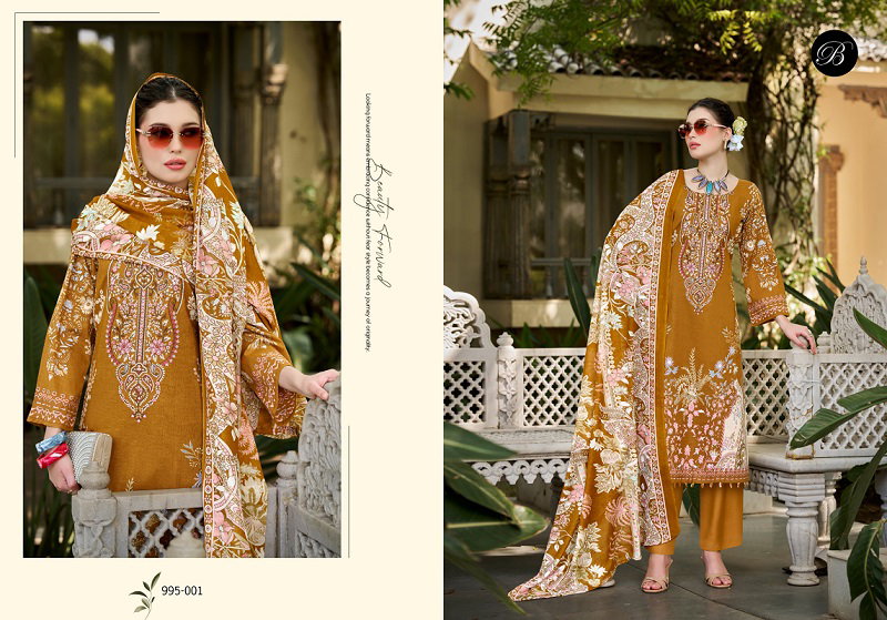 Belliza Naira Vol 153 Cotton Digital Print Embroidered Dress Material — Wholesale Dress Material, Vardan Ethnic wholesale from Surat — view 2
