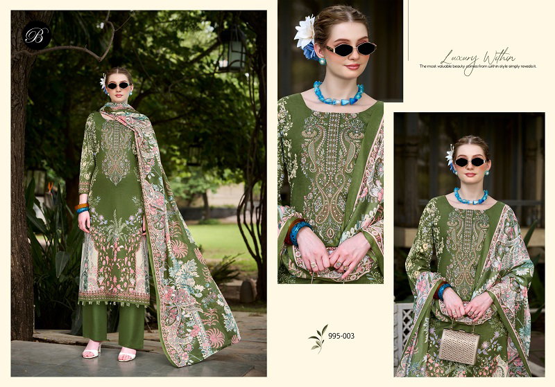 Belliza Naira Vol 153 Cotton Digital Print Embroidered Dress Material — Wholesale Dress Material, Vardan Ethnic wholesale from Surat — view 3
