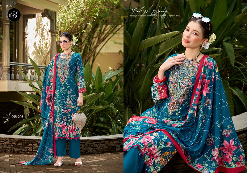 Belliza Naira Vol 153 Cotton Digital Print Embroidered Dress Material — Wholesale Dress Material, Vardan Ethnic wholesale from Surat — view 7
