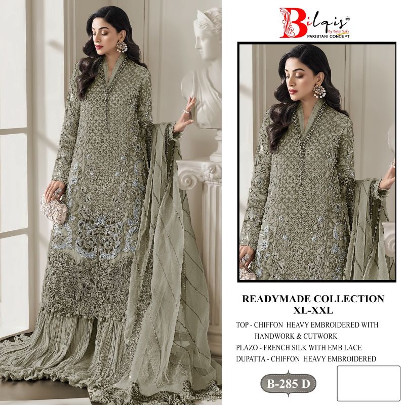 Bilqis B 285 A To D Chiffon Embroidered Salwar Kameez Catalog