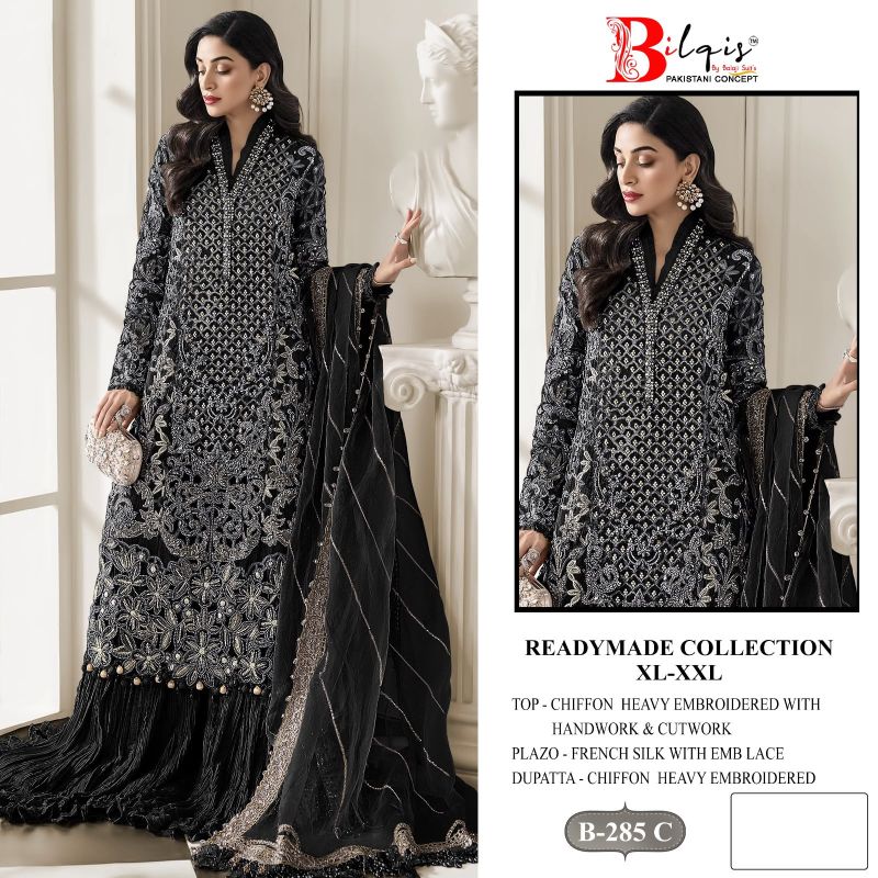 Bilqis B 285 A To D Chiffon Embroidered Salwar Kameez Catalog — Wholesale Pakistani Suits, Vardan Ethnic wholesale from Surat — Photo 2