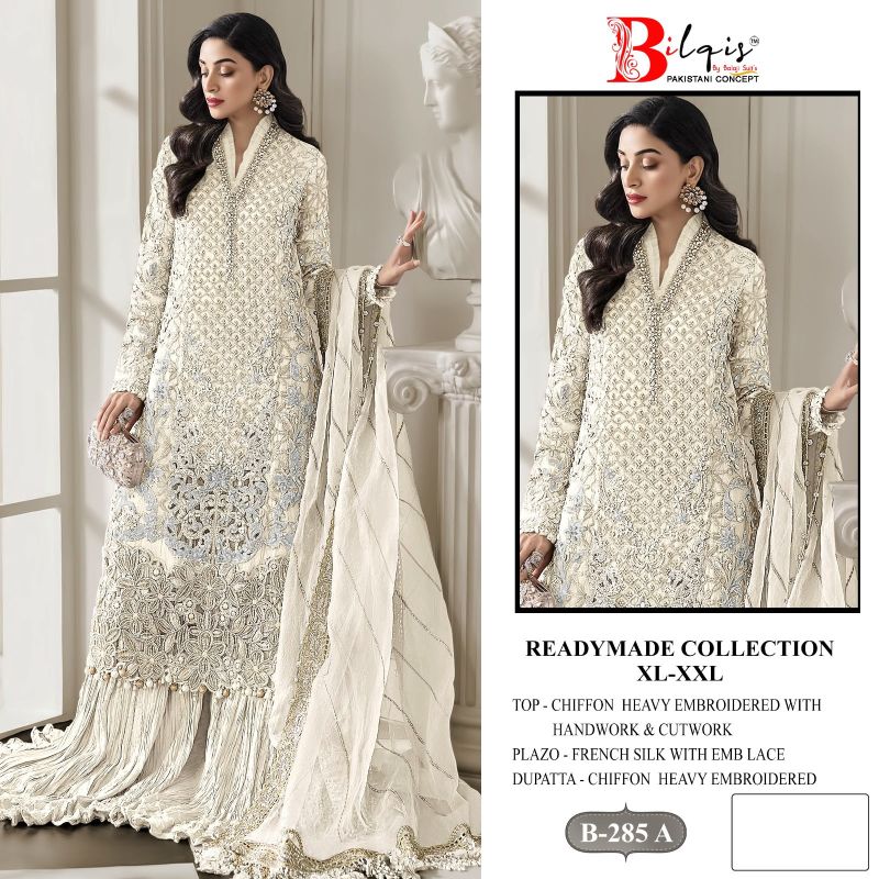 Bilqis B 285 A To D Chiffon Embroidered Salwar Kameez Catalog — Wholesale Pakistani Suits, Vardan Ethnic wholesale from Surat — Photo 4