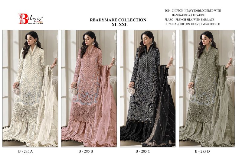 Bilqis B 285 A To D Chiffon Embroidered Salwar Kameez Catalog — Wholesale Pakistani Suits, Vardan Ethnic wholesale from Surat — Photo 8
