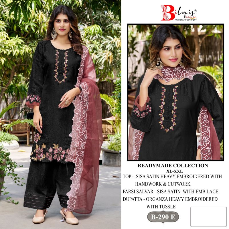 Bilqis B 290 E To H Satin Hand Work Embroidered Farshi Salwar Kameez — Wholesale Kurtis, Vardan Ethnic wholesale from Surat — view 2