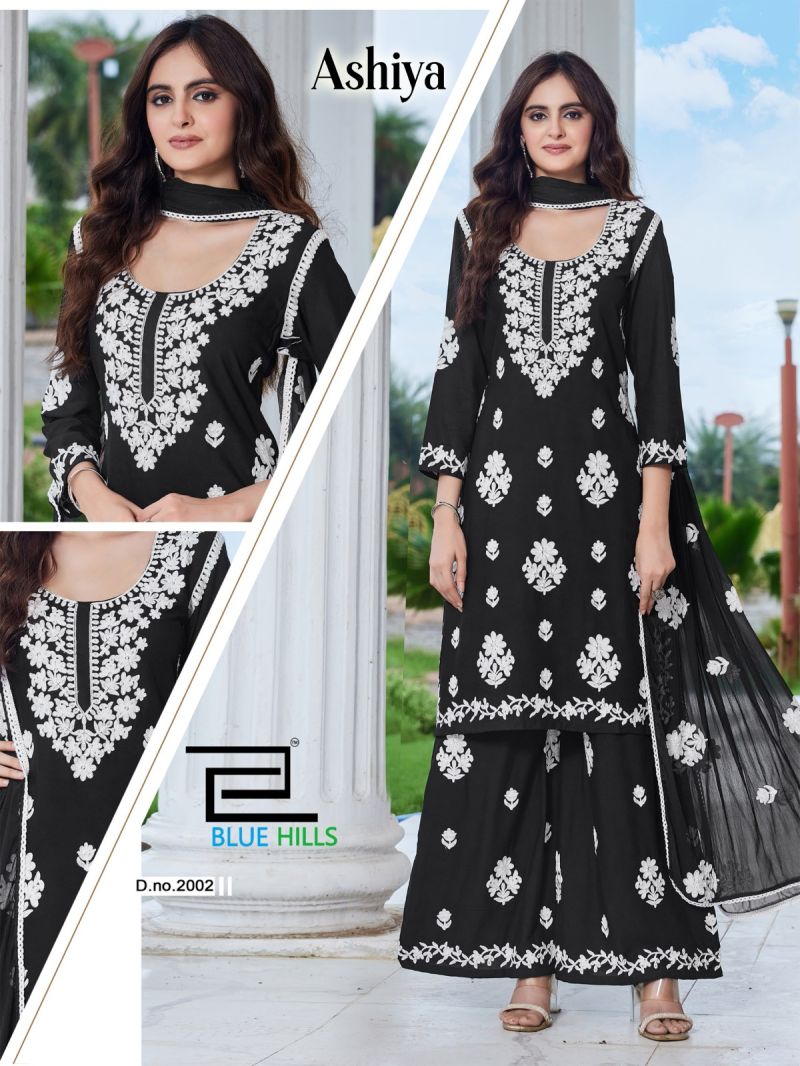 Blue Hills Ashiya Rayon Thread Work Kurti With Bottom Dupatta Set — Wholesale Kurtis, Vardan Ethnic wholesale from Surat — Photo 2