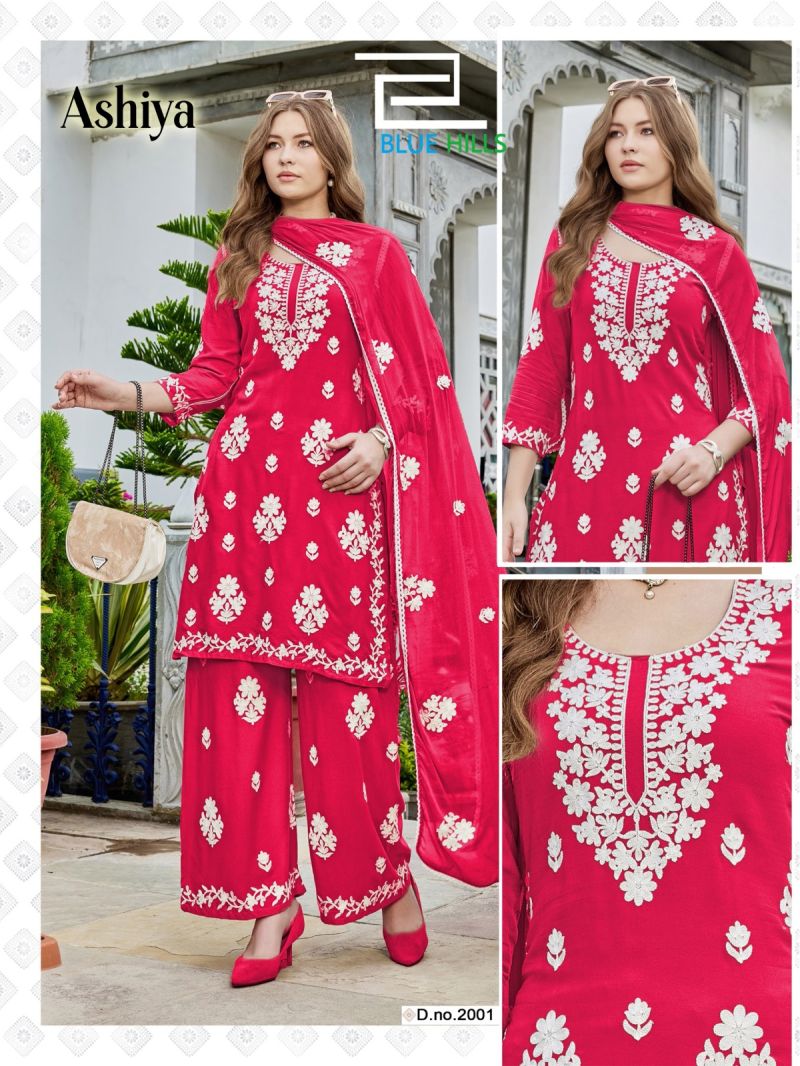 Blue Hills Ashiya Rayon Thread Work Kurti With Bottom Dupatta Set — Wholesale Kurtis, Vardan Ethnic wholesale from Surat — Photo 3