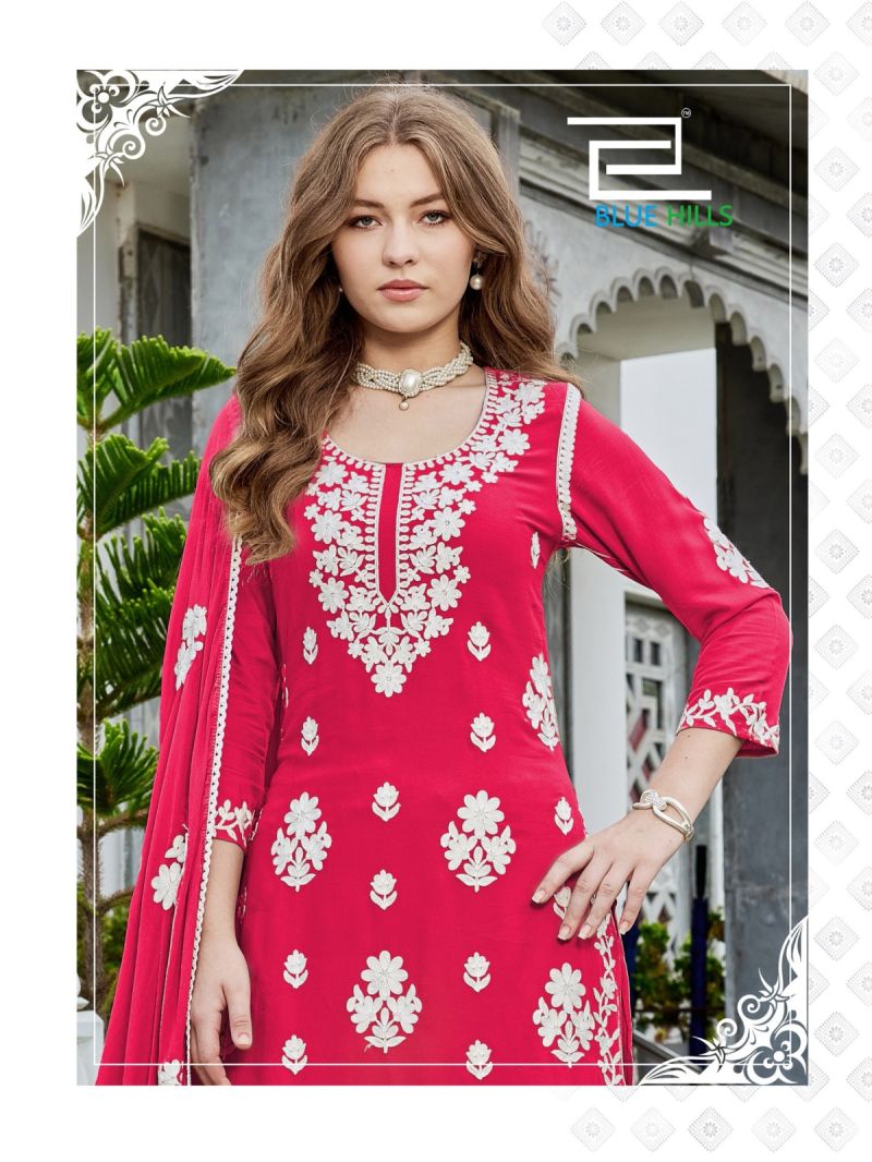 Blue Hills Ashiya Rayon Thread Work Kurti With Bottom Dupatta Set — Wholesale Kurtis, Vardan Ethnic wholesale from Surat — Photo 5