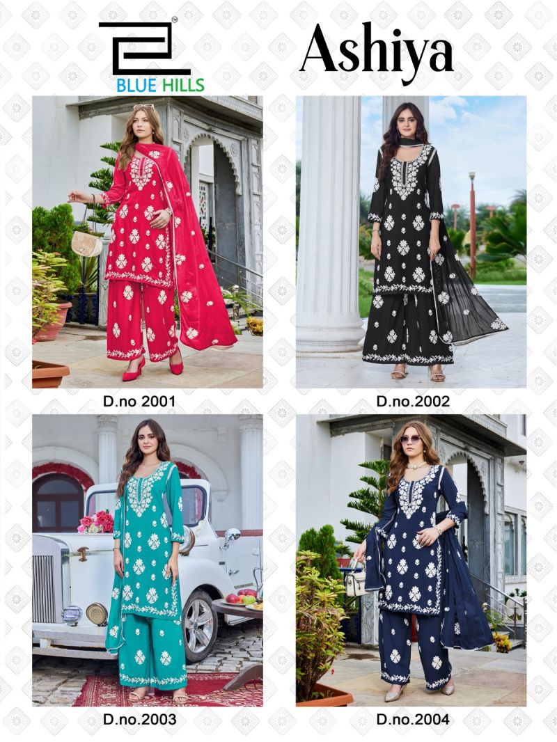 Blue Hills Ashiya Rayon Thread Work Kurti With Bottom Dupatta Set — Wholesale Kurtis, Vardan Ethnic wholesale from Surat — Photo 7