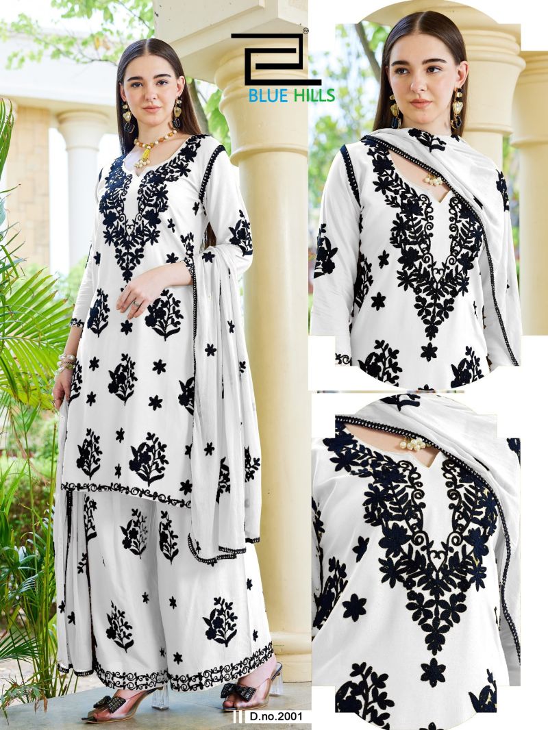 Blue Hills Black Bunny Vol 30 Nx Rayon With Thread Work Kurti With Bottom Dupatta Set