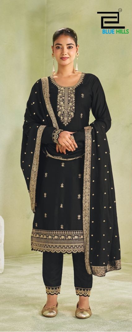 Blue Hills Ishani Vichitra Embroidered Kurti With Bottom Dupatta Set
