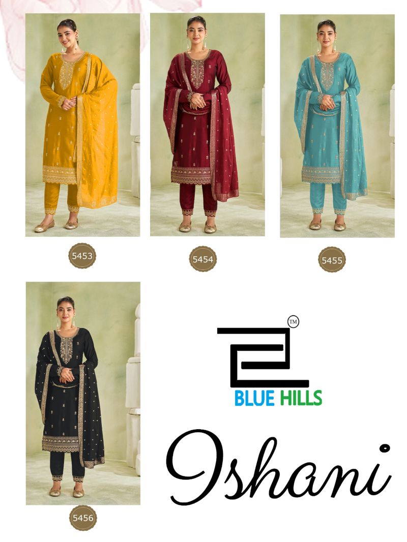 Blue Hills Ishani Vichitra Embroidered Kurti With Bottom Dupatta Set — Wholesale Kurtis, Blue Hills wholesale from Surat — view 5
