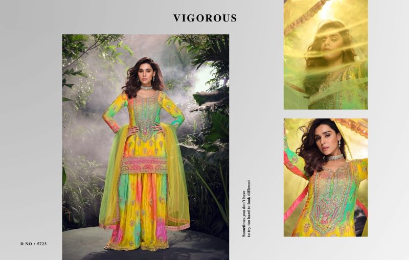 Carnival 5723 To 5725 Chinon Embroidered Salwar Kameez — Wholesale Kurtis wholesale from Surat — view 2