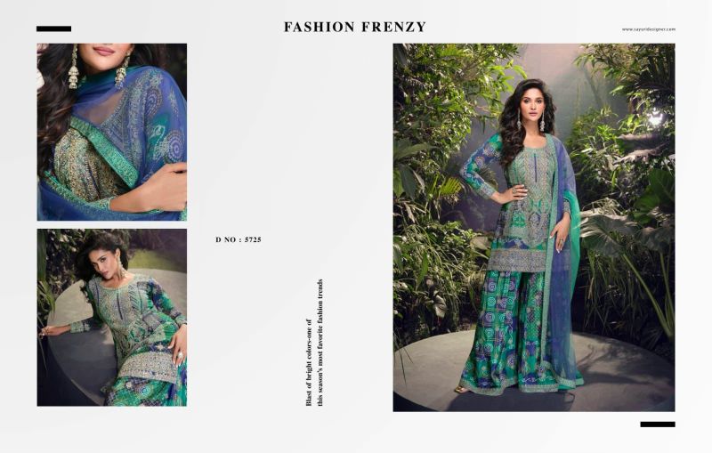 Carnival 5723 To 5725 Chinon Embroidered Salwar Kameez — Wholesale Kurtis wholesale from Surat — view 3
