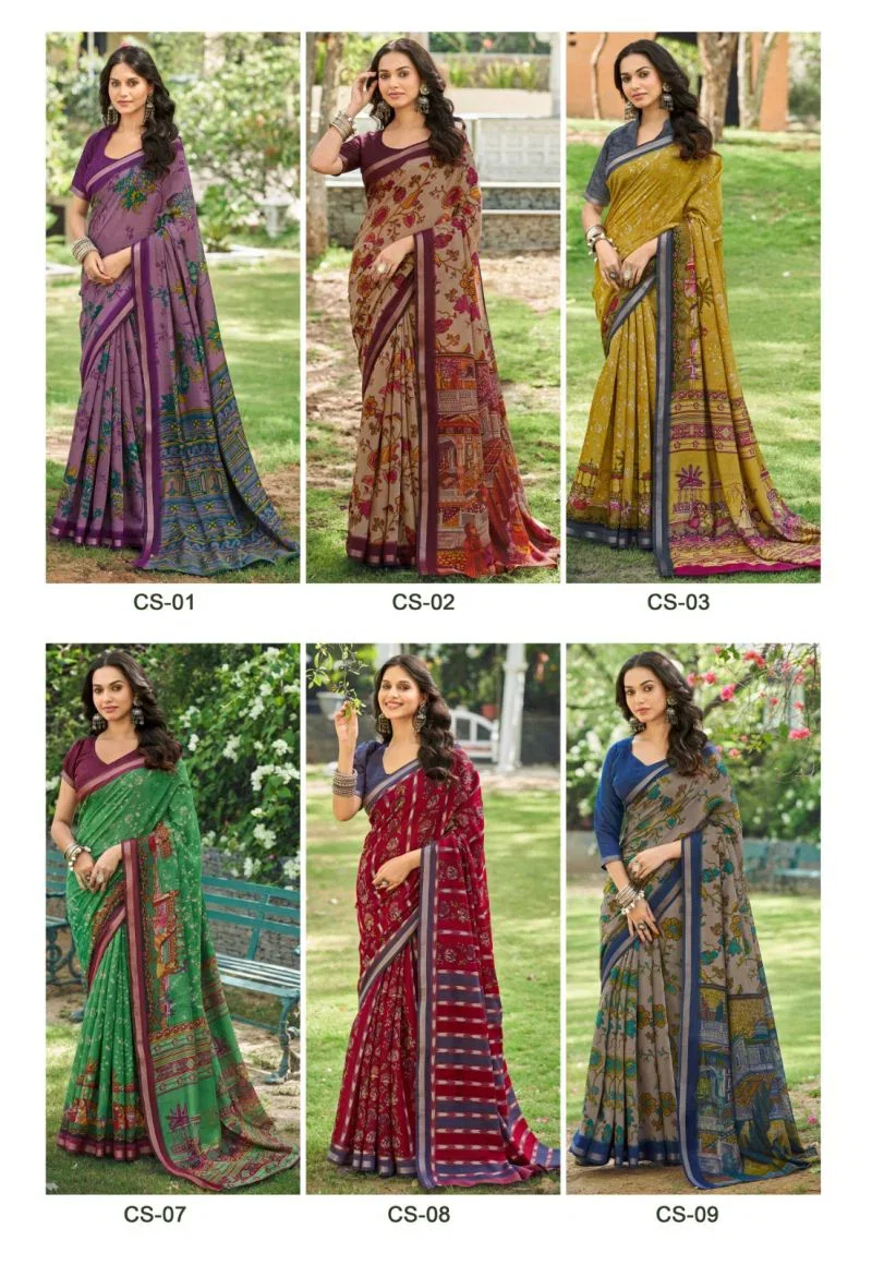Chambray Silk Mul Cotton Printed Saree Catalog — Organza Saree, Vardan Ethnic wholesale from Surat — Photo 10