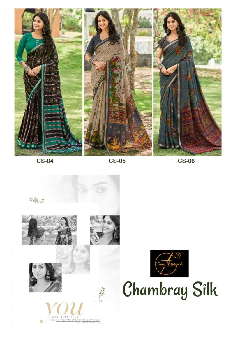 Chambray Silk Mul Cotton Printed Saree Catalog — Organza Saree, Vardan Ethnic wholesale from Surat — Photo 11