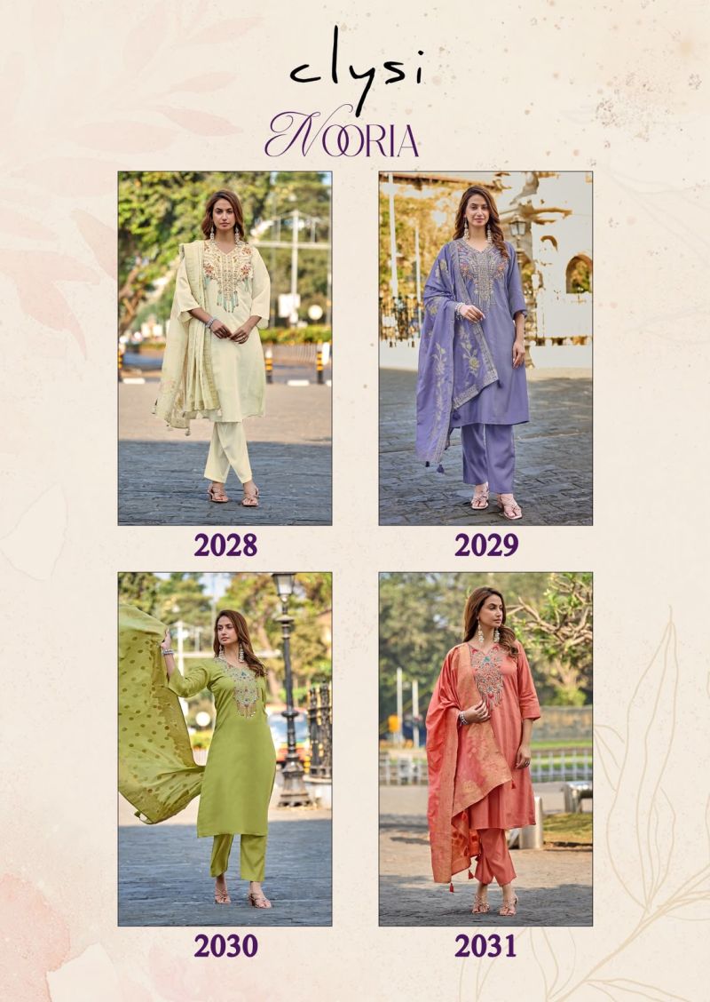 Clysi Nooria Roman Simar Khatali And Thread Work Kurti With Bottom Dupatta Set — Wholesale Kurtis, Vardan Ethnic wholesale from Surat — view 6