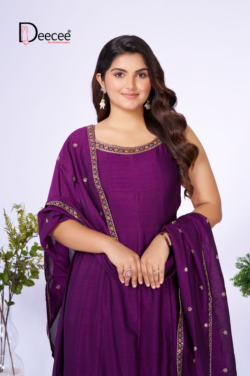 Deecee Aanchi Vichitra Silk Embroidered Flared Kurti With Bottom Dupatta Set — Wholesale Kurtis, DEECEE wholesale from Surat — view 11