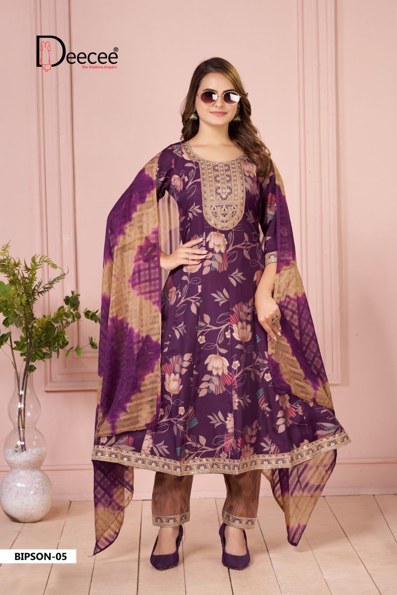 Deecee Bipson Pixel Print Embroidered Anarkali Kurti With Bottom Dupatta Catalog — Wholesale Kurtis, DEECEE wholesale from Surat — Photo 5