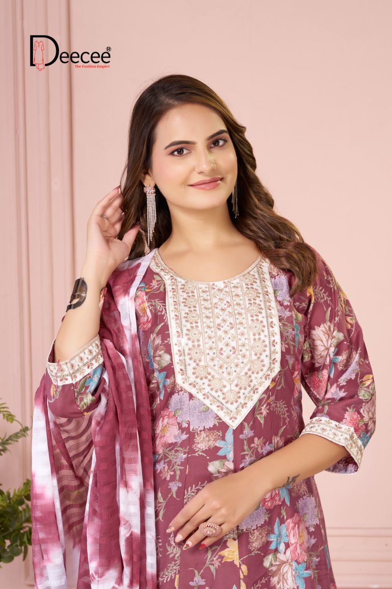Deecee Bipson Pixel Print Embroidered Anarkali Kurti With Bottom Dupatta Catalog — Wholesale Kurtis, DEECEE wholesale from Surat — Photo 8