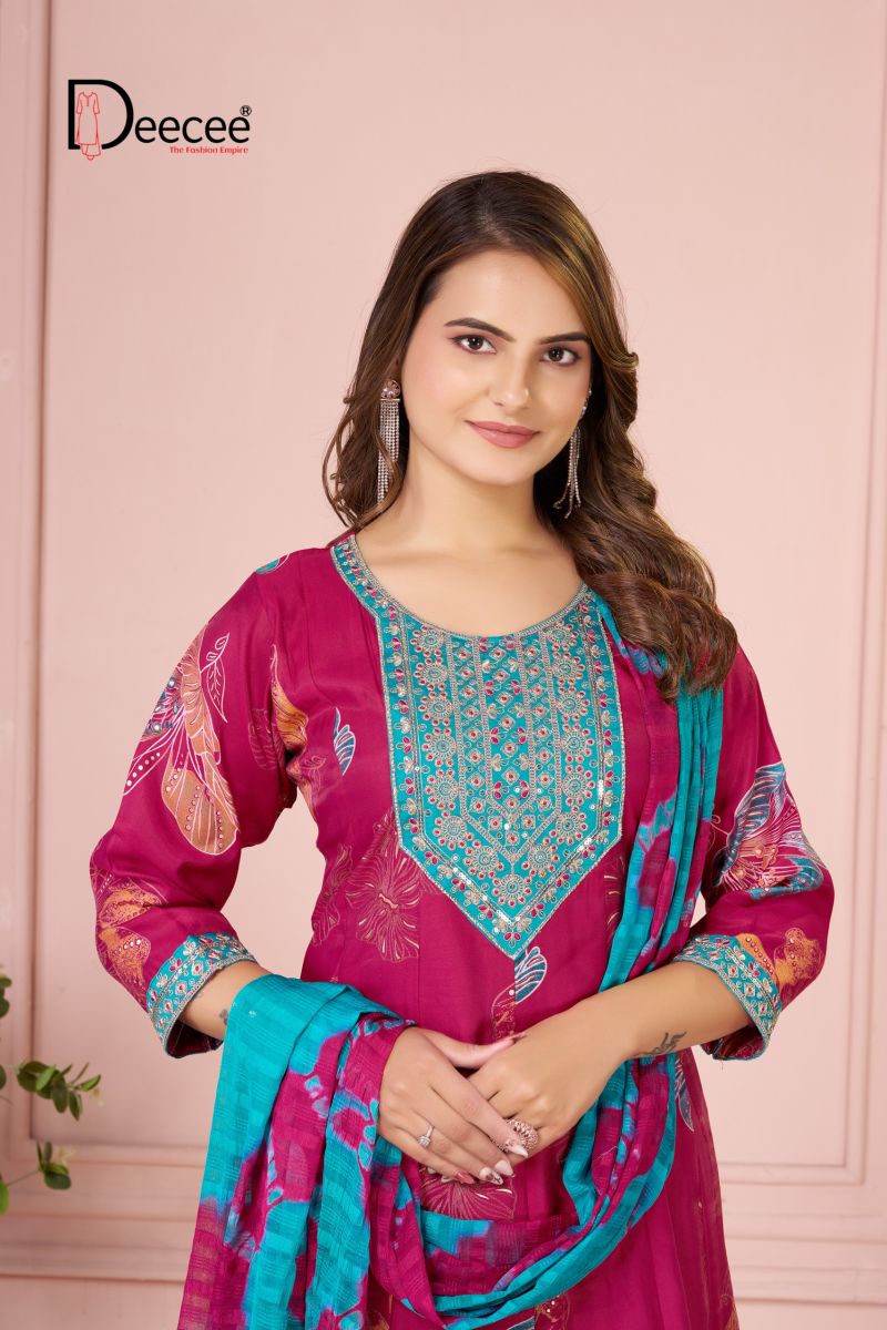 Deecee Bipson Pixel Print Embroidered Anarkali Kurti With Bottom Dupatta Catalog — Wholesale Kurtis, DEECEE wholesale from Surat — Photo 9