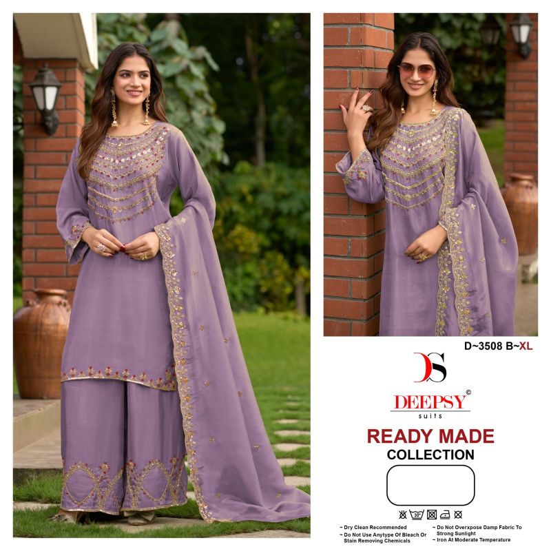 Deepsy D 3508 A To D Readymade Pure Viscose Tissue Silk Beats Work Salwar Kameez — Wholesale Kurtis, Deepsy Suit wholesale from Surat — Photo 2