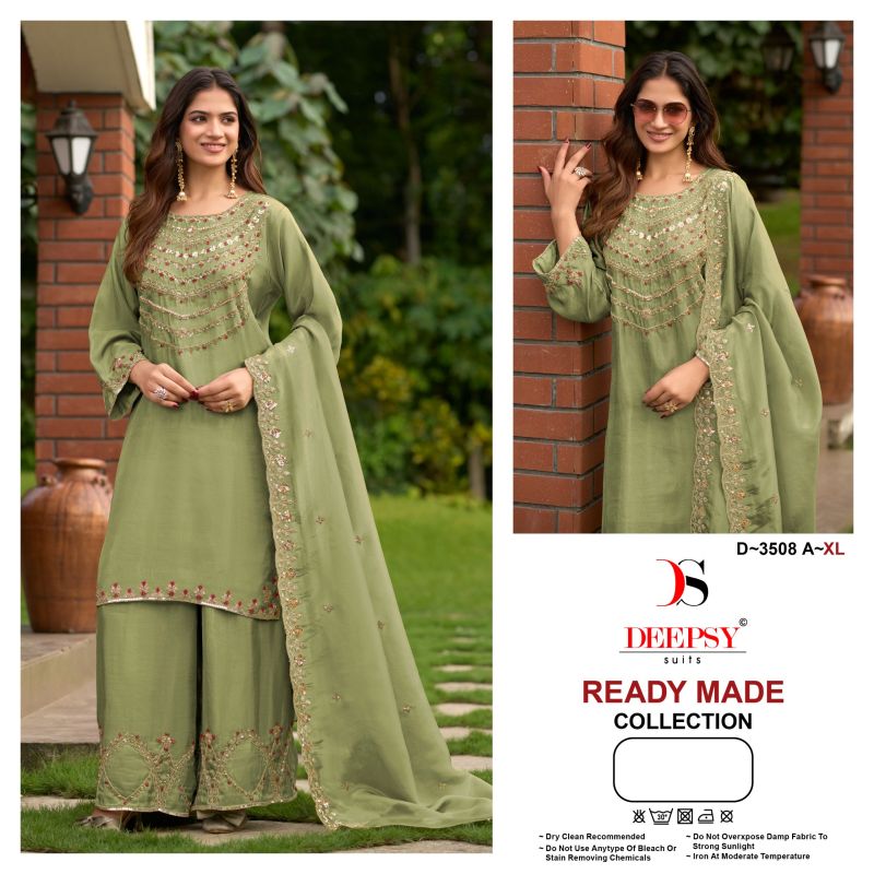 Deepsy D 3508 A To D Readymade Pure Viscose Tissue Silk Beats Work Salwar Kameez — Wholesale Kurtis, Deepsy Suit wholesale from Surat — Photo 3