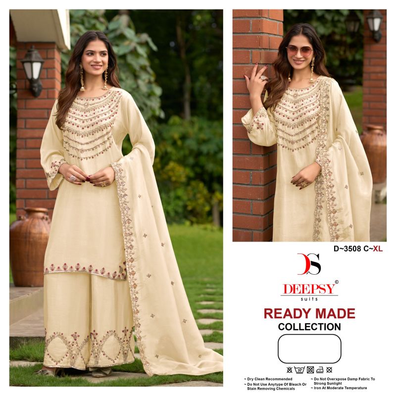 Deepsy D 3508 A To D Readymade Pure Viscose Tissue Silk Beats Work Salwar Kameez — Wholesale Kurtis, Deepsy Suit wholesale from Surat — Photo 4