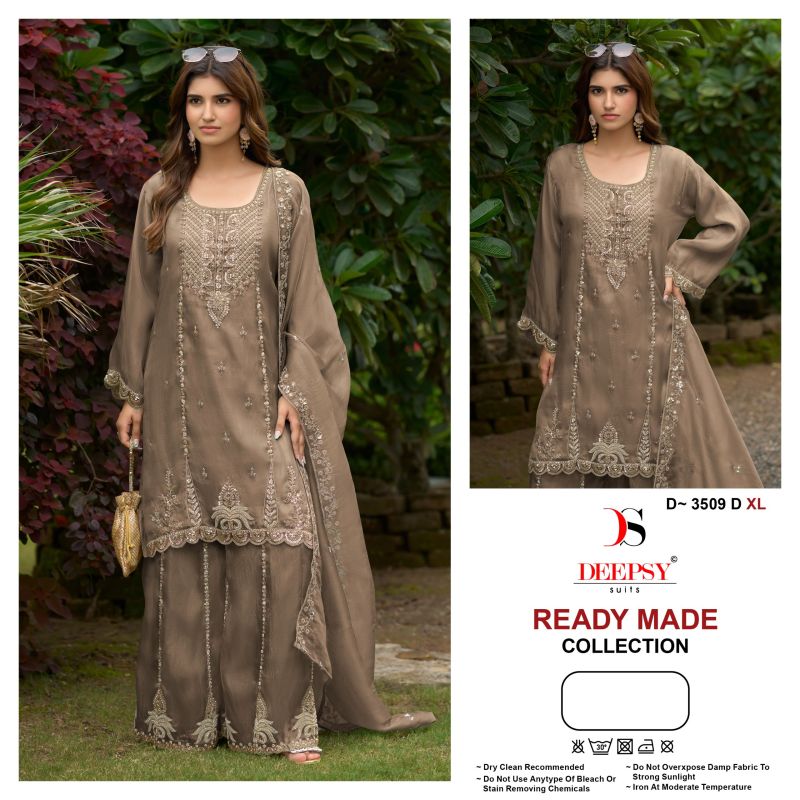 Deepsy D 3509 Gabana Satin Tissue Beats Work Salwar Kameez Catalog — Wholesale Kurtis wholesale from Surat — view 3