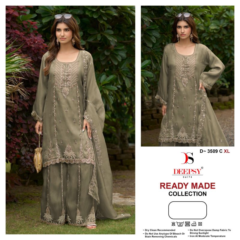 Deepsy D 3509 Gabana Satin Tissue Beats Work Salwar Kameez Catalog — Wholesale Kurtis wholesale from Surat — view 4