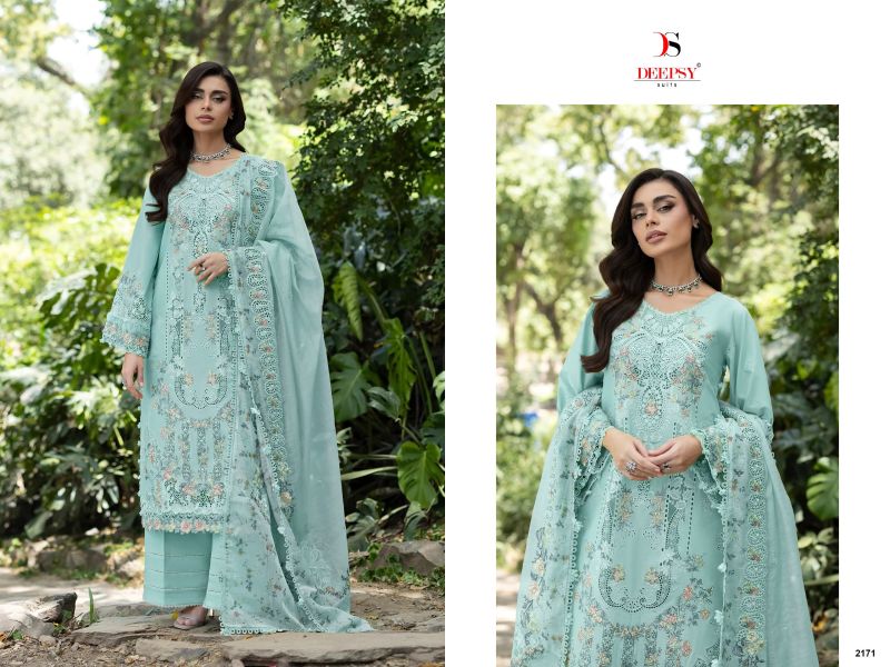 Deepsy Elaf Premium Vol 9 Cotton Self Embroidered Salwar Kameez — Wholesale Dress Material, Vardan Ethnic wholesale from Surat — view 2