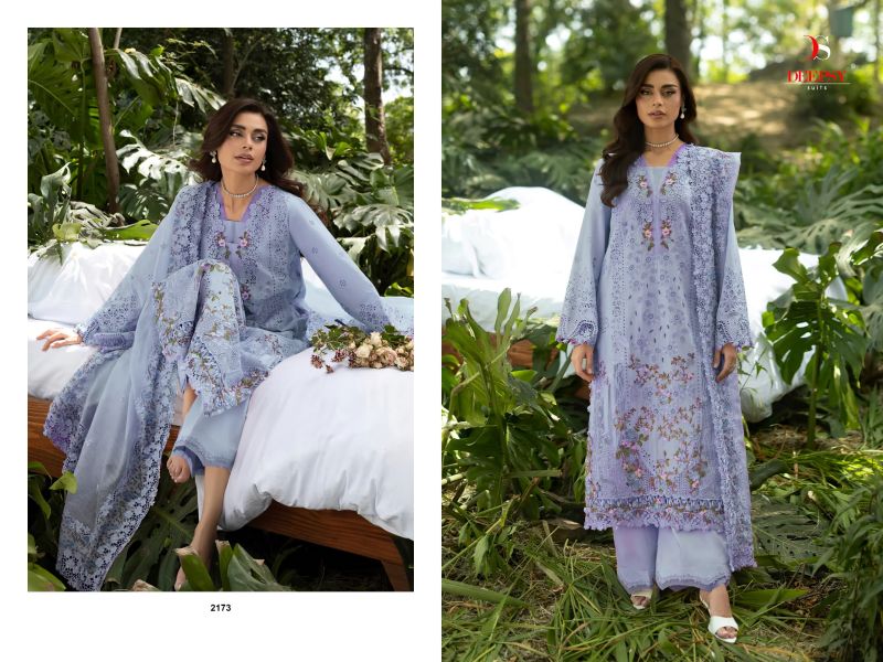 Deepsy Elaf Premium Vol 9 Cotton Self Embroidered Salwar Kameez — Wholesale Dress Material, Vardan Ethnic wholesale from Surat — view 4