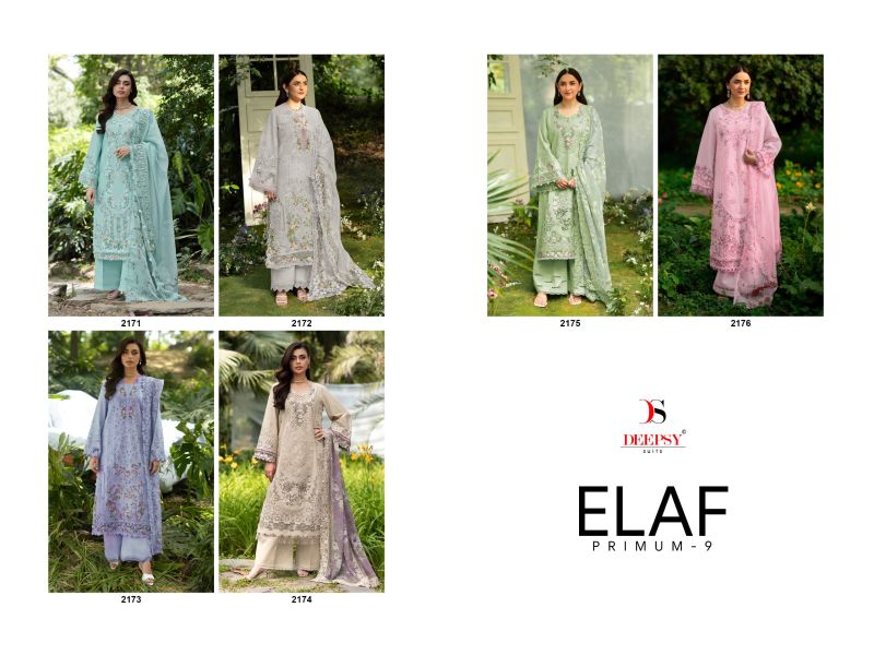 Deepsy Elaf Premium Vol 9 Cotton Self Embroidered Salwar Kameez — Wholesale Dress Material, Vardan Ethnic wholesale from Surat — view 7