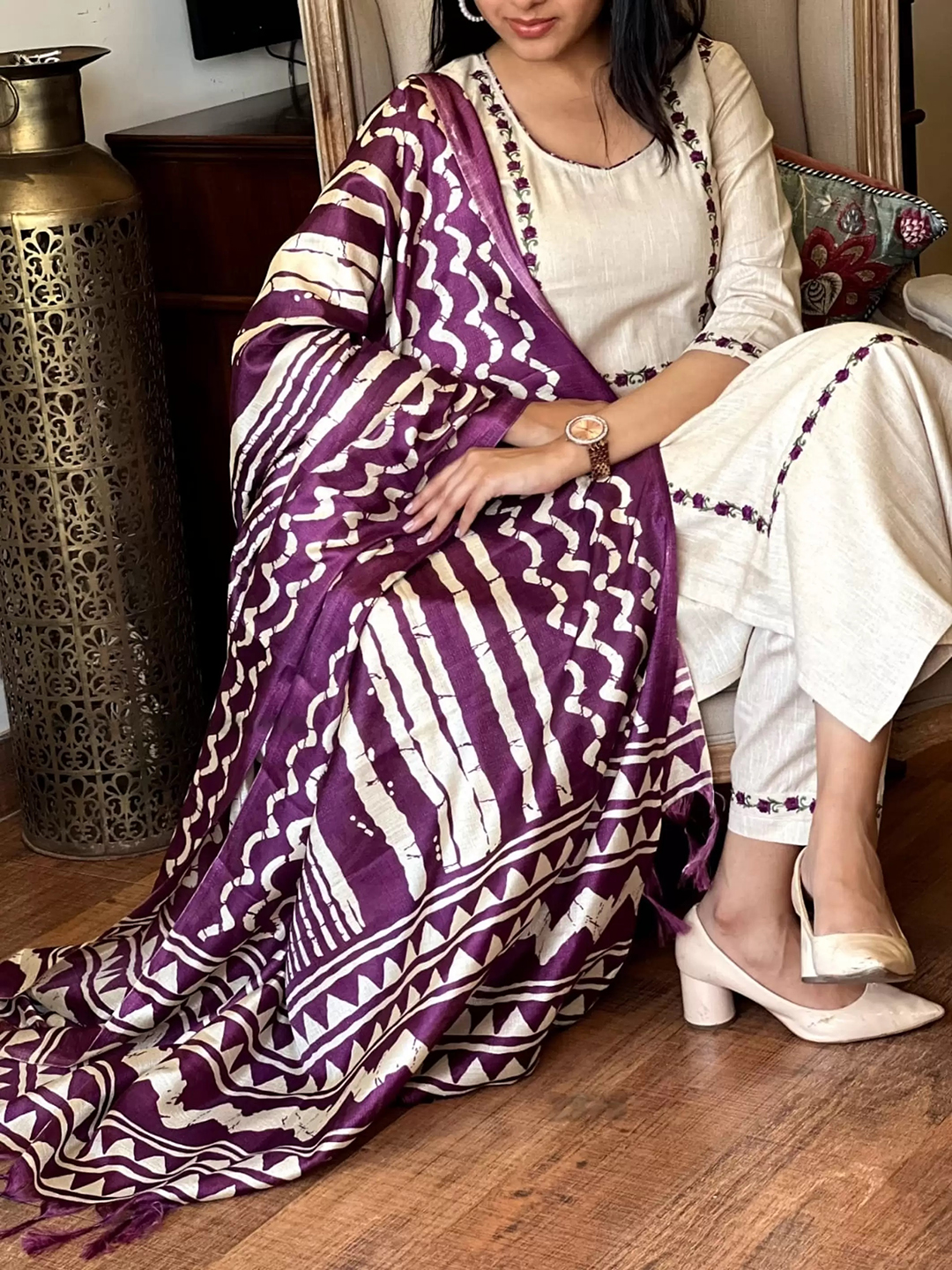 Dhruvi 448 Cotton Embroidery Kurti With Pant Dupatta Catalog — Wholesale Kurtis, Dhruvi wholesale from Surat - Gallery Image 3