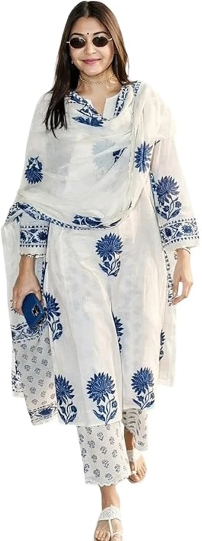 Dhruvi 490 Viscose Floral Printed Kurti With Pant Dupatta Set — Wholesale Kurtis wholesale from Surat — view 1