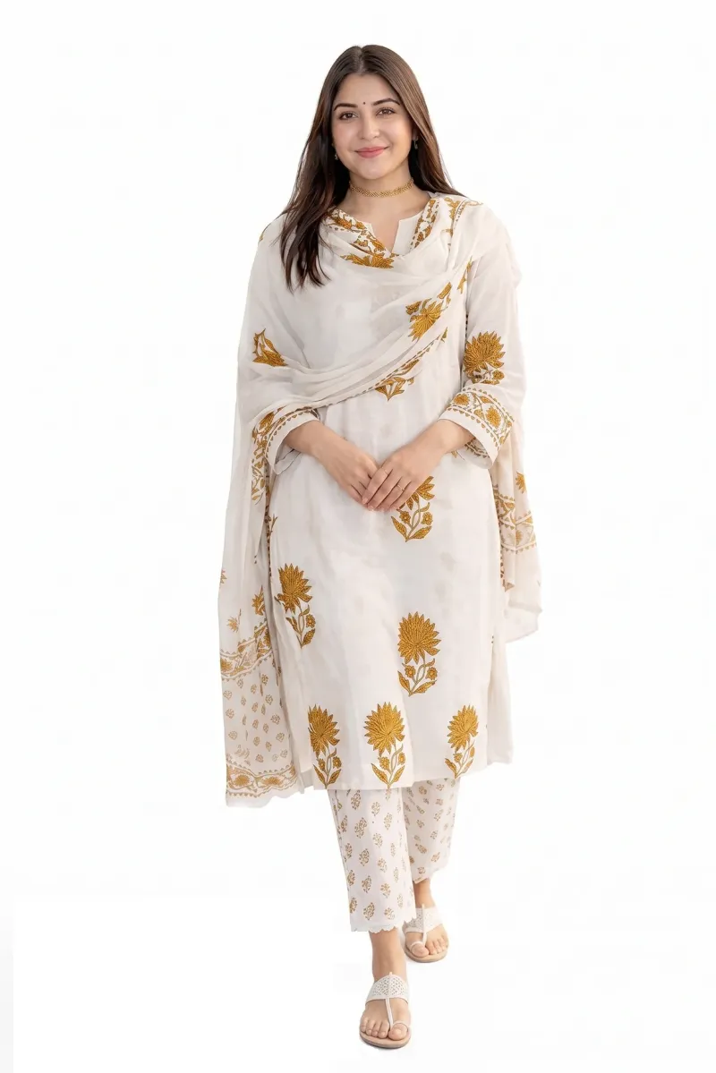 Dhruvi 491 Viscose Floral Printed Kurti With Bottom Dupatta Set — Wholesale Kurti Pant Set, Dhruvi wholesale from Surat - Gallery Image 2