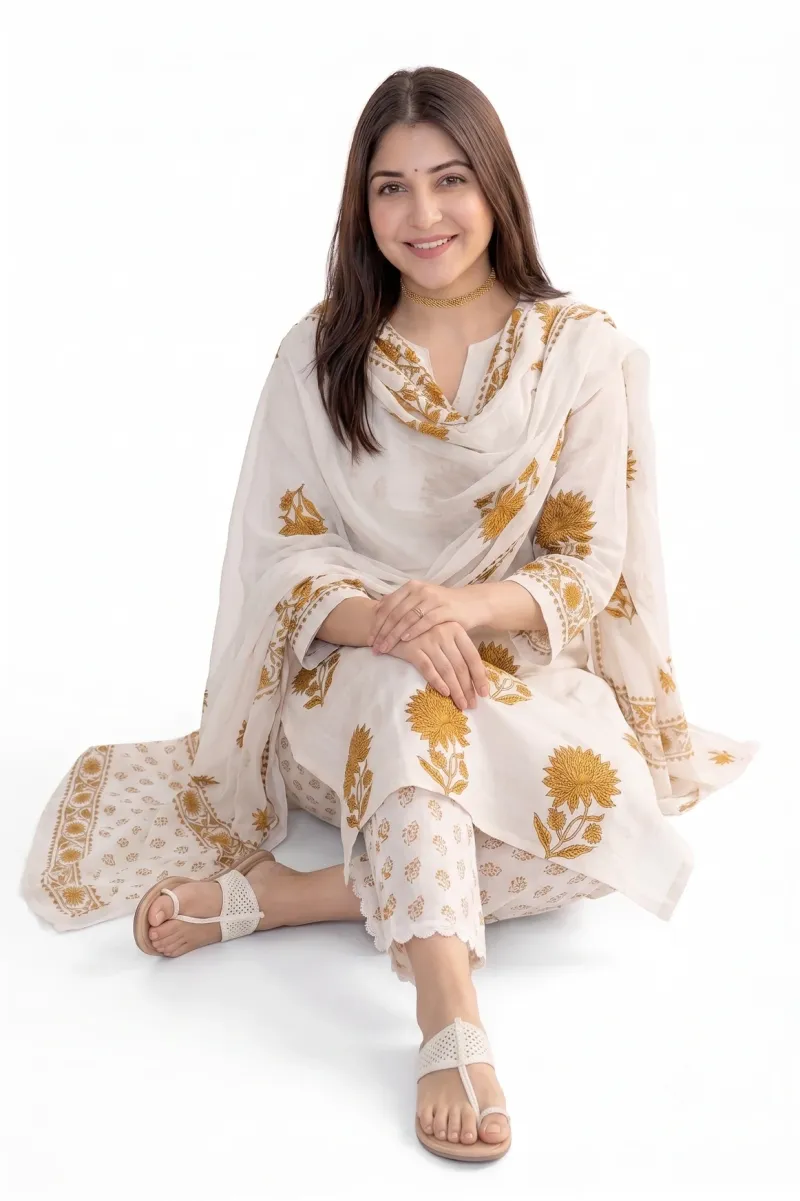Dhruvi 491 Viscose Floral Printed Kurti With Bottom Dupatta Set — Wholesale Kurti Pant Set, Dhruvi wholesale from Surat — view 3