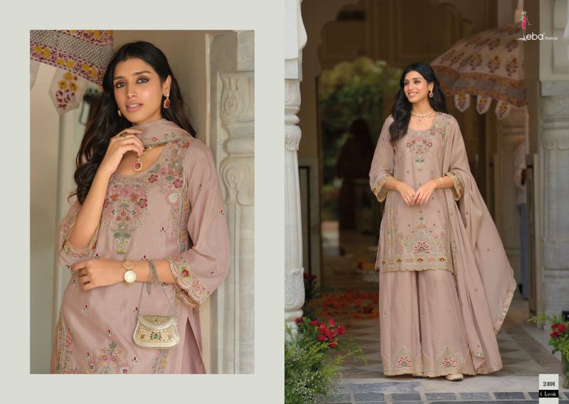Eba Classic Chinon Embroidery Work Salwar Kameez Catalog — Wholesale Kurti Pant Set, Vardan Ethnic wholesale from Surat — view 3