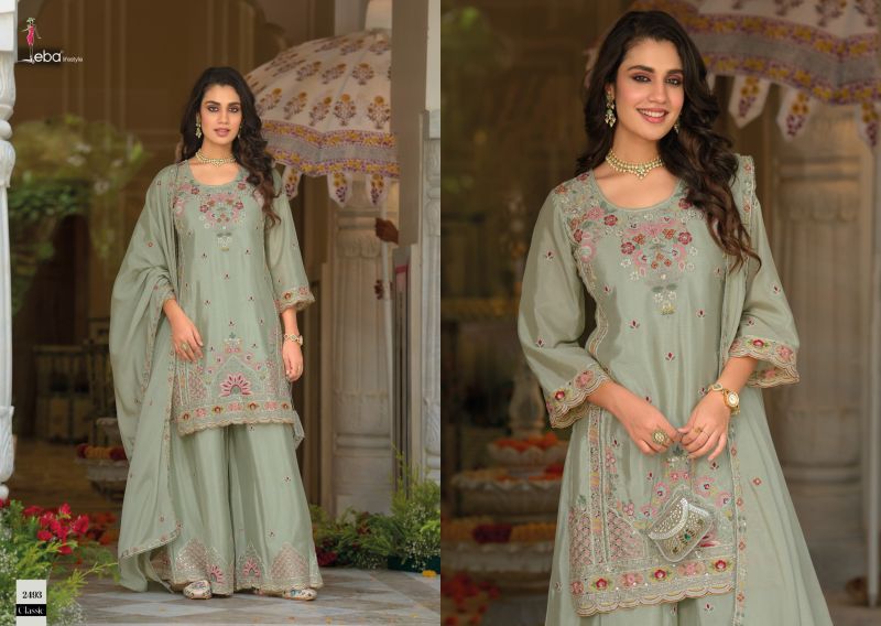 Eba Classic Chinon Embroidery Work Salwar Kameez Catalog
