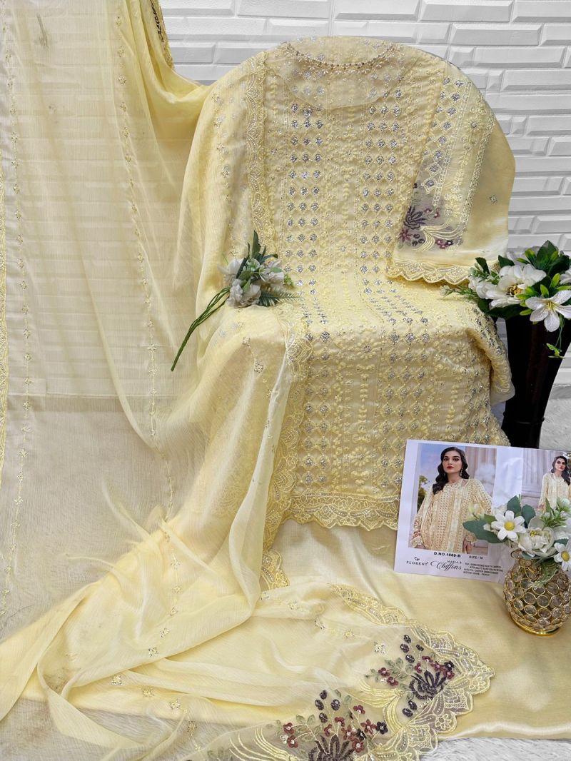 Florent 1069 A To D Chiffon Embroidered Salwar Kameez Catalog — Wholesale Dress Material, Florent wholesale from Surat — Photo 5