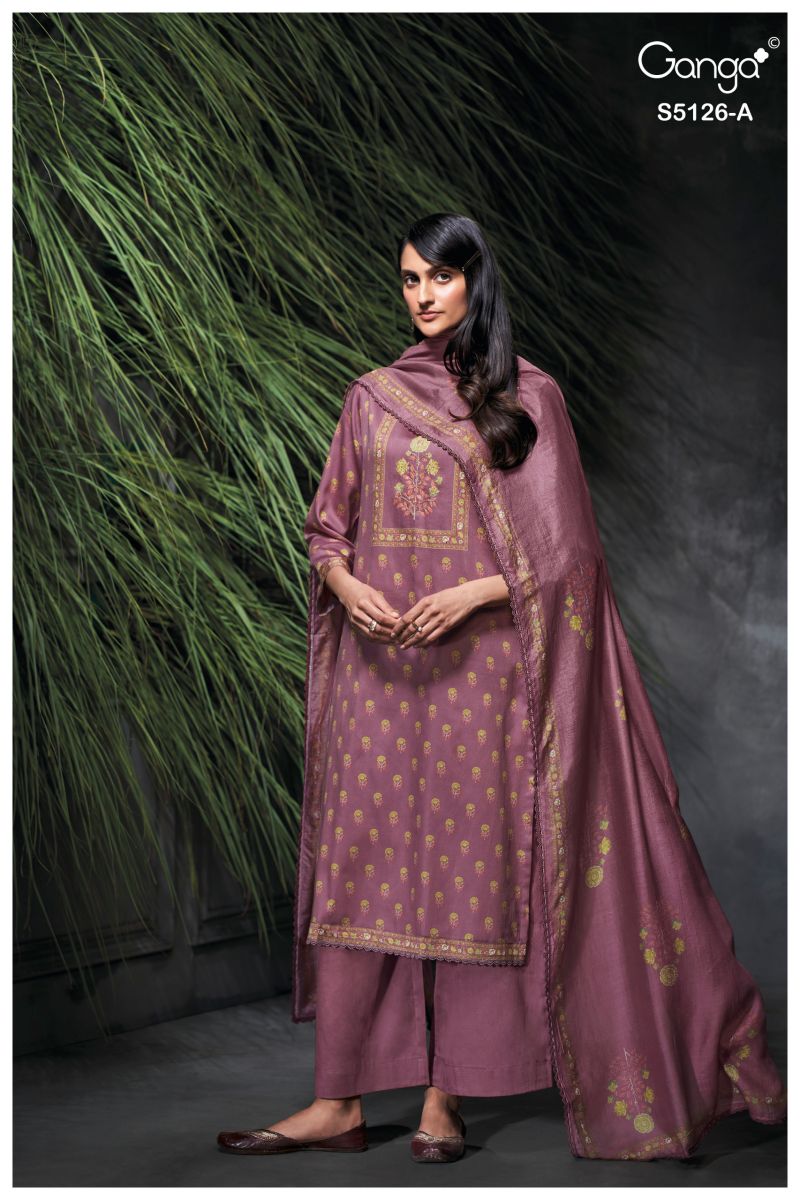 Ganga Amyaa 5126 Cotton Satin Print Hand Work Salwar Kameez Catalog — Wholesale Salwar Suits, Vardan Ethnic wholesale from Surat — view 3