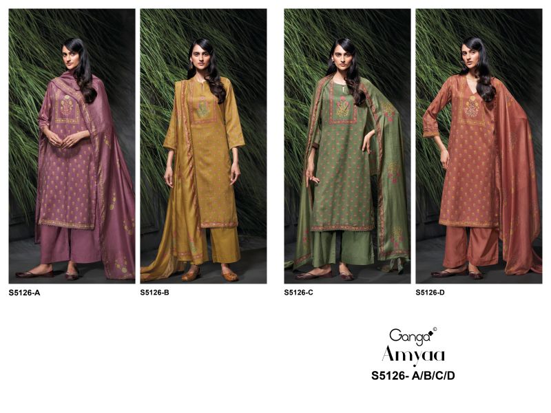 Ganga Amyaa 5126 Cotton Satin Print Hand Work Salwar Kameez Catalog — Wholesale Salwar Suits, Vardan Ethnic wholesale from Surat — view 8