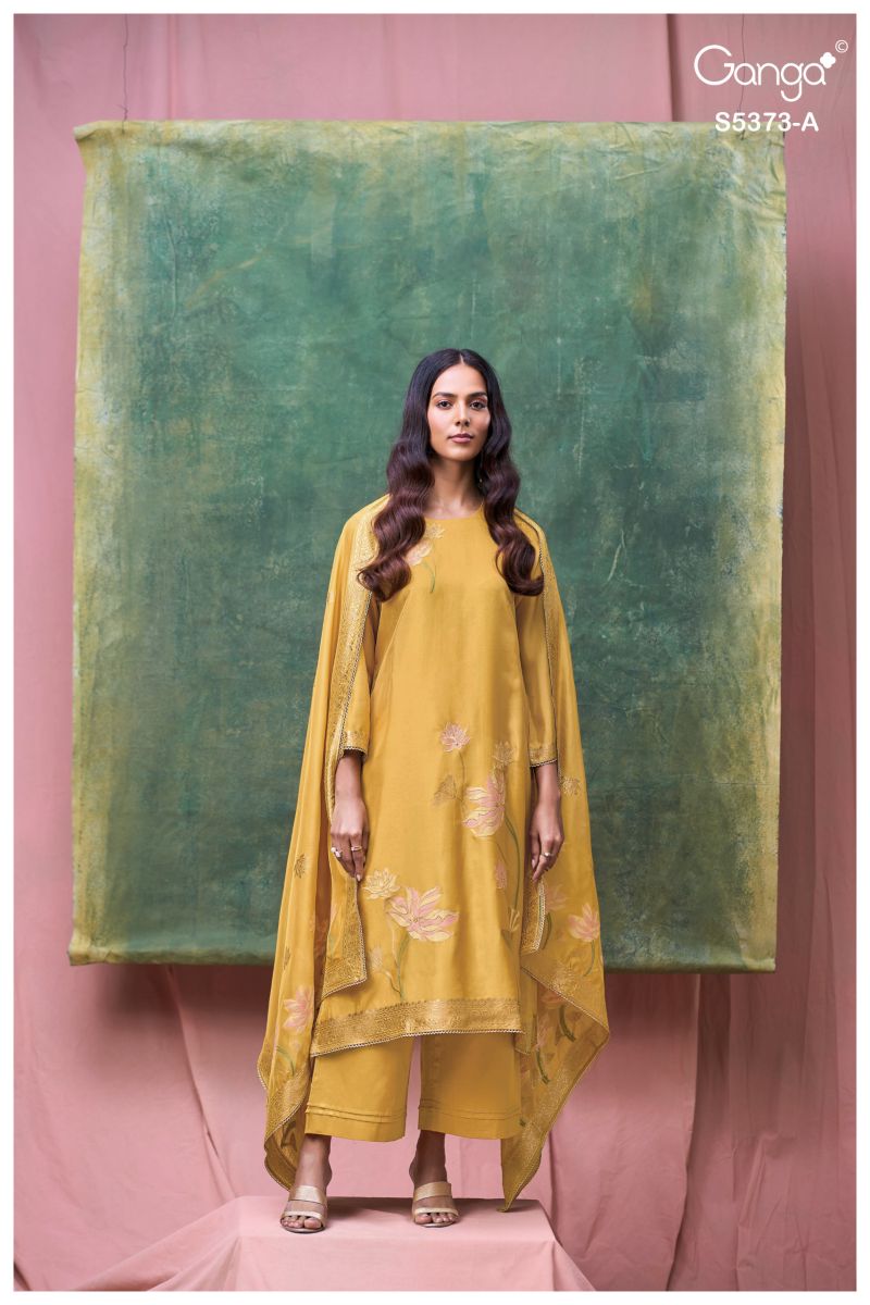 Ganga Gineva 5373 Viscose Woven Silk Jacquard Work Salwar Kameez — Wholesale Dress Material, Ganga wholesale from Surat — Photo 2