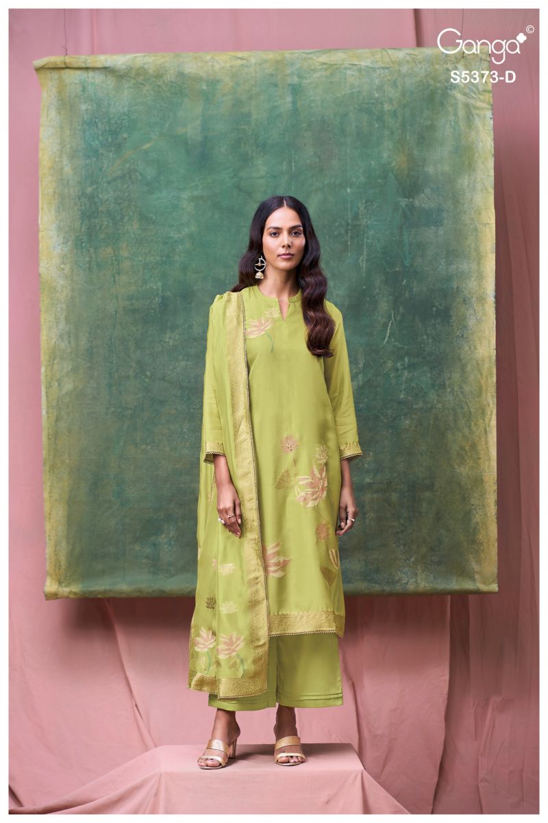 Ganga Gineva 5373 Viscose Woven Silk Jacquard Work Salwar Kameez