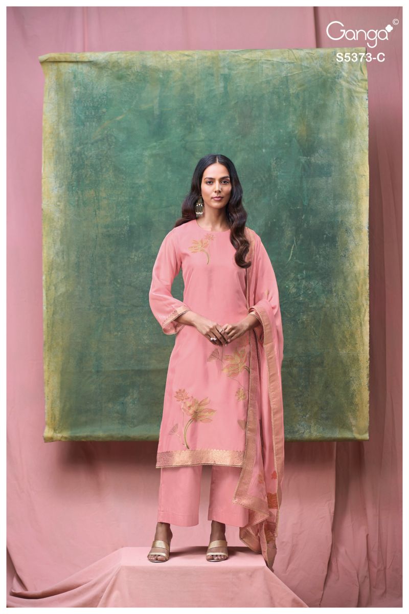 Ganga Gineva 5373 Viscose Woven Silk Jacquard Work Salwar Kameez — Wholesale Dress Material, Ganga wholesale from Surat — Photo 3