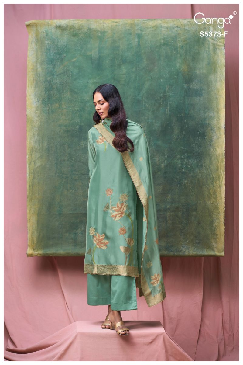 Ganga Gineva 5373 Viscose Woven Silk Jacquard Work Salwar Kameez — Wholesale Dress Material, Ganga wholesale from Surat — Photo 5